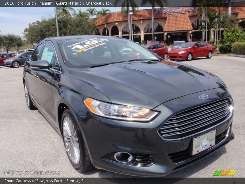 Guard Metallic / Charcoal Black 2016 Ford Fusion Titanium