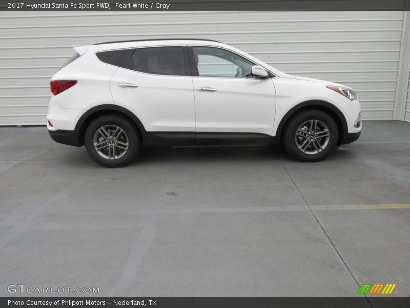 Pearl White / Gray 2017 Hyundai Santa Fe Sport FWD