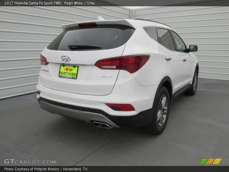Pearl White / Gray 2017 Hyundai Santa Fe Sport FWD