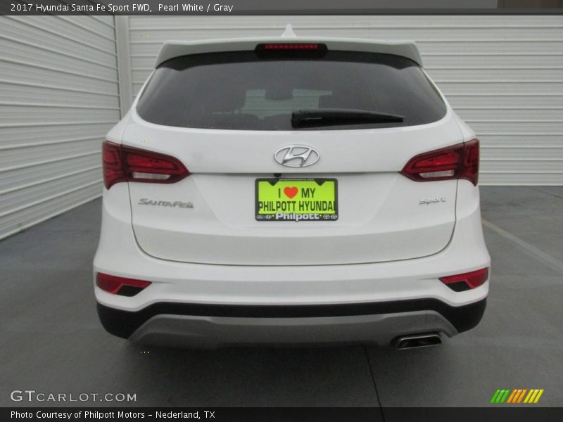 Pearl White / Gray 2017 Hyundai Santa Fe Sport FWD