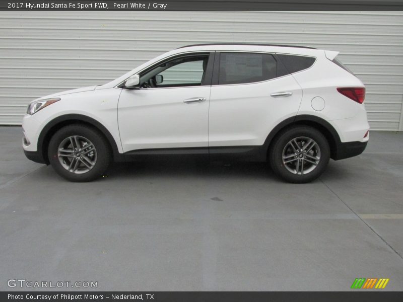 Pearl White / Gray 2017 Hyundai Santa Fe Sport FWD