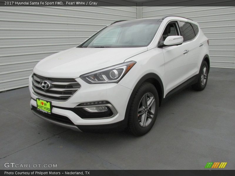 Pearl White / Gray 2017 Hyundai Santa Fe Sport FWD