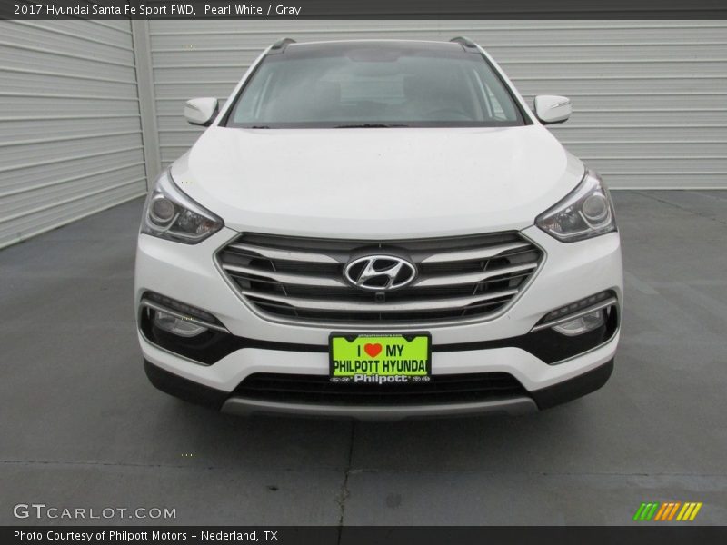 Pearl White / Gray 2017 Hyundai Santa Fe Sport FWD