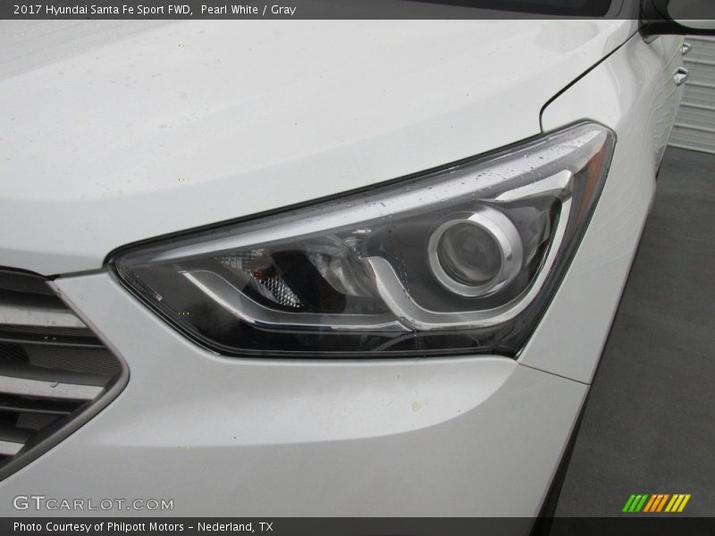 Pearl White / Gray 2017 Hyundai Santa Fe Sport FWD