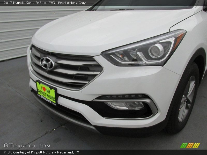 Pearl White / Gray 2017 Hyundai Santa Fe Sport FWD