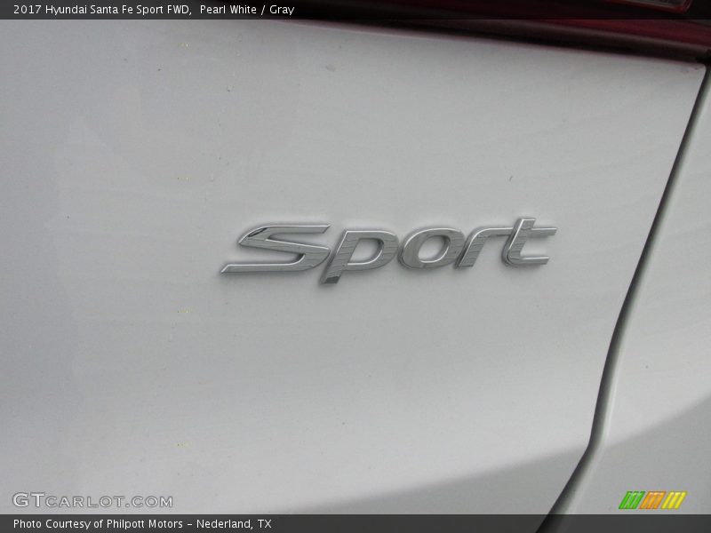 Pearl White / Gray 2017 Hyundai Santa Fe Sport FWD