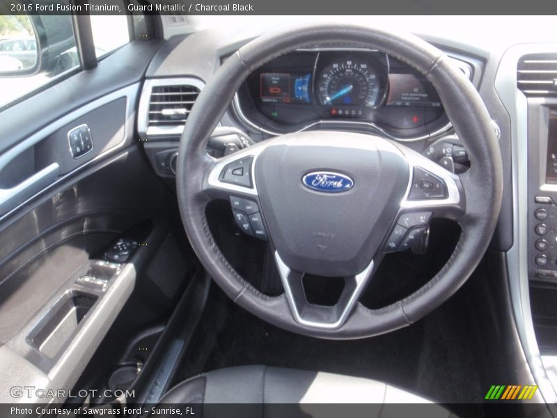Guard Metallic / Charcoal Black 2016 Ford Fusion Titanium