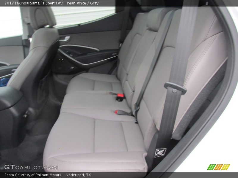 Pearl White / Gray 2017 Hyundai Santa Fe Sport FWD