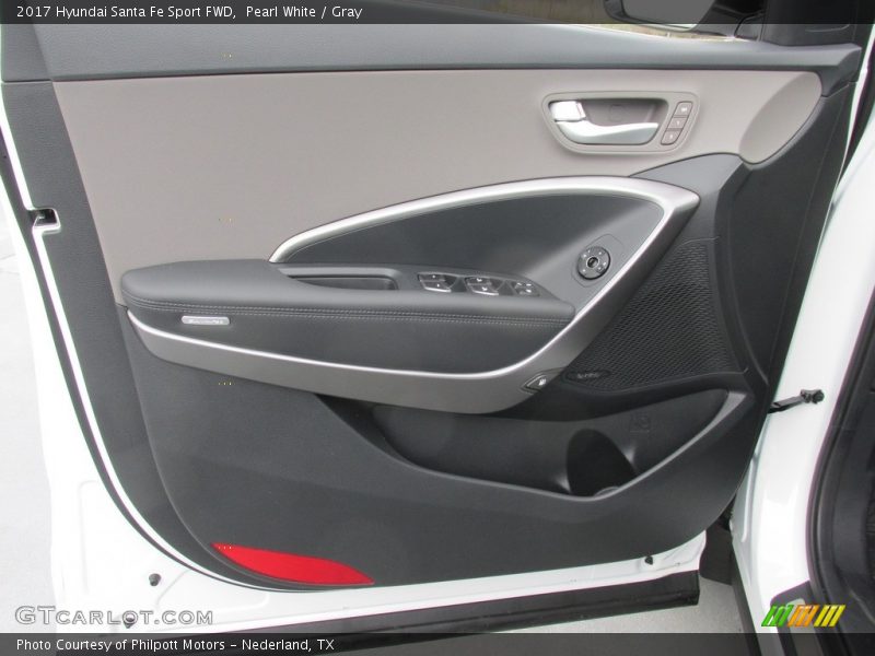 Pearl White / Gray 2017 Hyundai Santa Fe Sport FWD