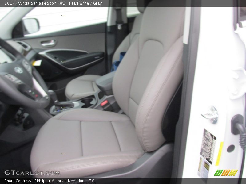 Pearl White / Gray 2017 Hyundai Santa Fe Sport FWD