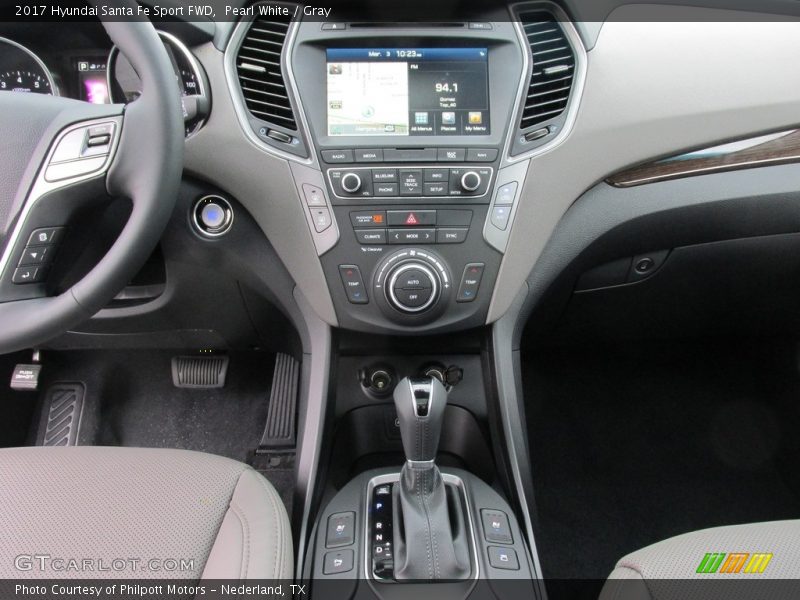 Pearl White / Gray 2017 Hyundai Santa Fe Sport FWD