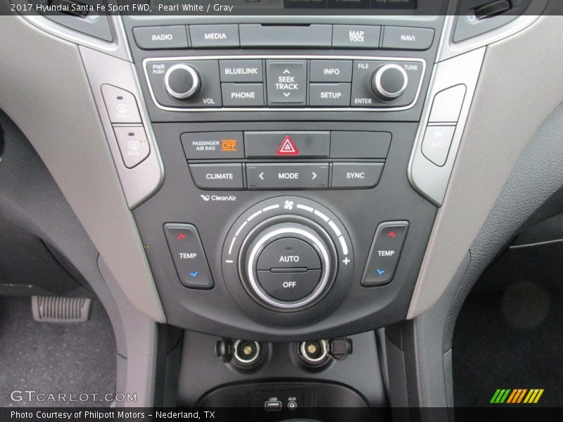 Pearl White / Gray 2017 Hyundai Santa Fe Sport FWD