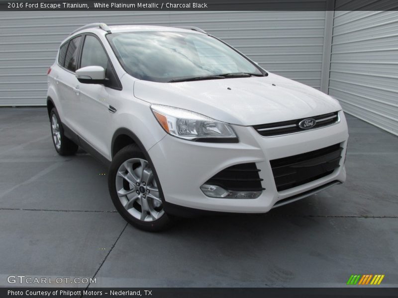 White Platinum Metallic / Charcoal Black 2016 Ford Escape Titanium