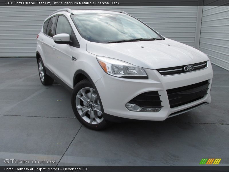 White Platinum Metallic / Charcoal Black 2016 Ford Escape Titanium