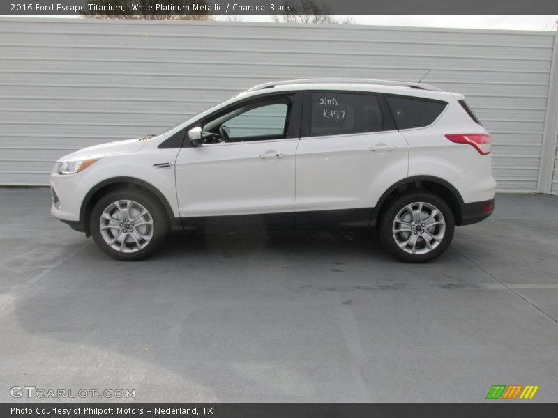 White Platinum Metallic / Charcoal Black 2016 Ford Escape Titanium