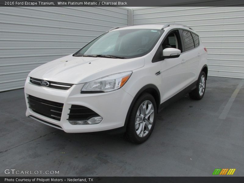 White Platinum Metallic / Charcoal Black 2016 Ford Escape Titanium