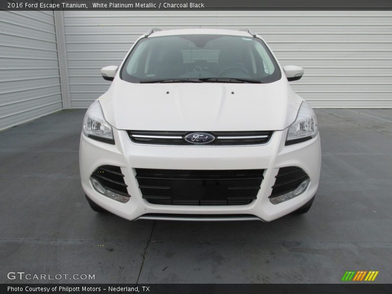 White Platinum Metallic / Charcoal Black 2016 Ford Escape Titanium