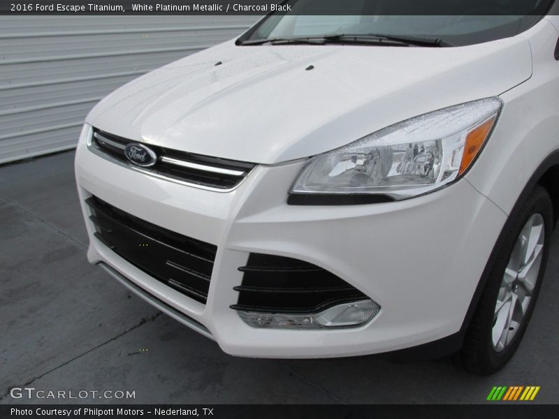 White Platinum Metallic / Charcoal Black 2016 Ford Escape Titanium