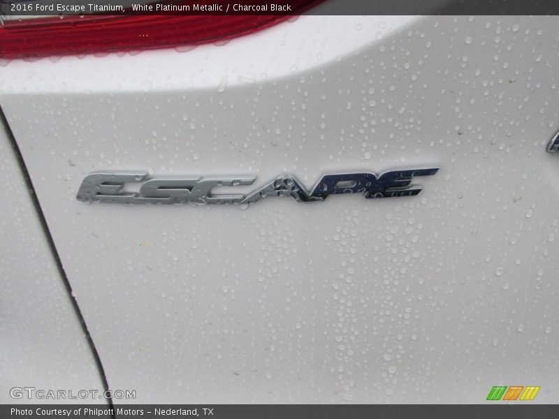 White Platinum Metallic / Charcoal Black 2016 Ford Escape Titanium