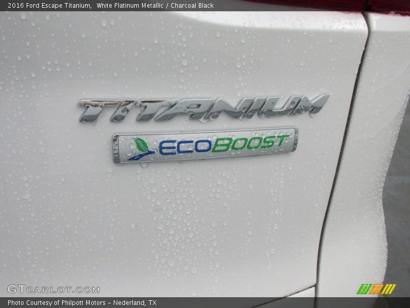 White Platinum Metallic / Charcoal Black 2016 Ford Escape Titanium