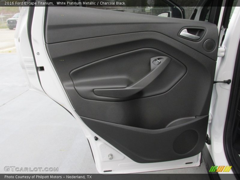 White Platinum Metallic / Charcoal Black 2016 Ford Escape Titanium