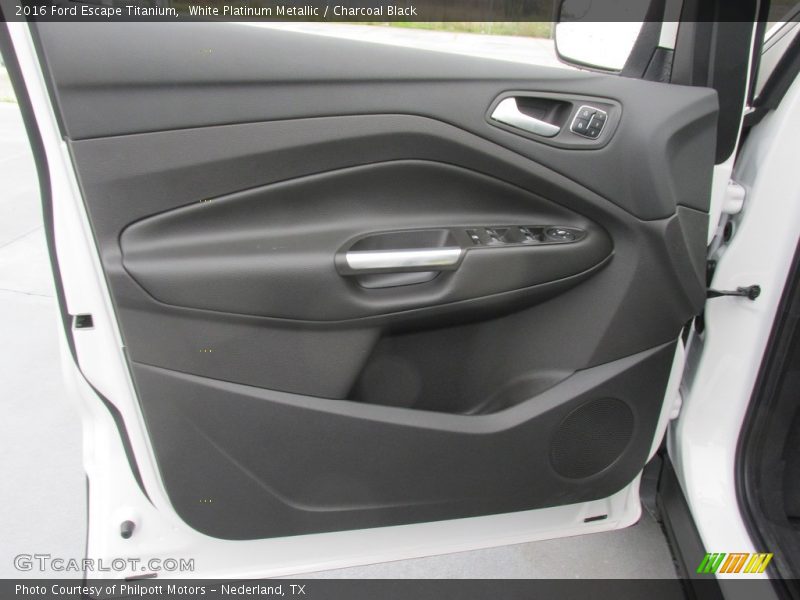 White Platinum Metallic / Charcoal Black 2016 Ford Escape Titanium