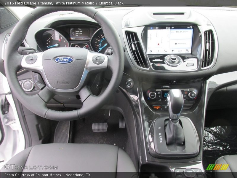 White Platinum Metallic / Charcoal Black 2016 Ford Escape Titanium