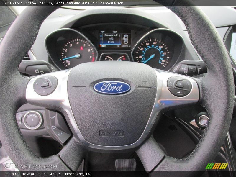 White Platinum Metallic / Charcoal Black 2016 Ford Escape Titanium