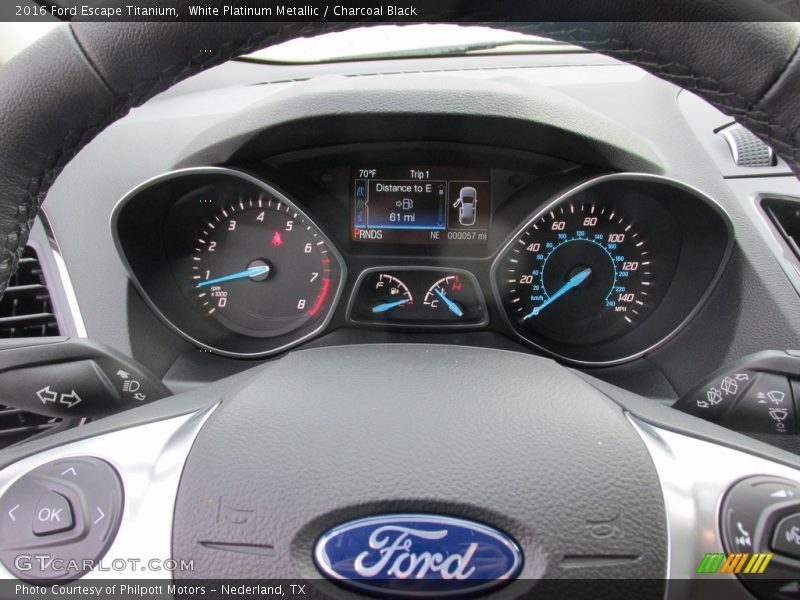 White Platinum Metallic / Charcoal Black 2016 Ford Escape Titanium