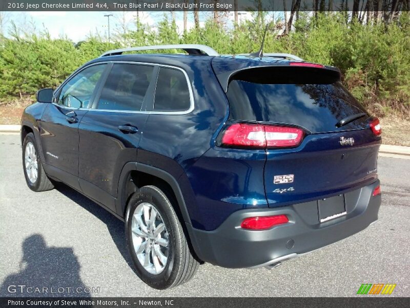 True Blue Pearl / Black/Light Frost Beige 2016 Jeep Cherokee Limited 4x4