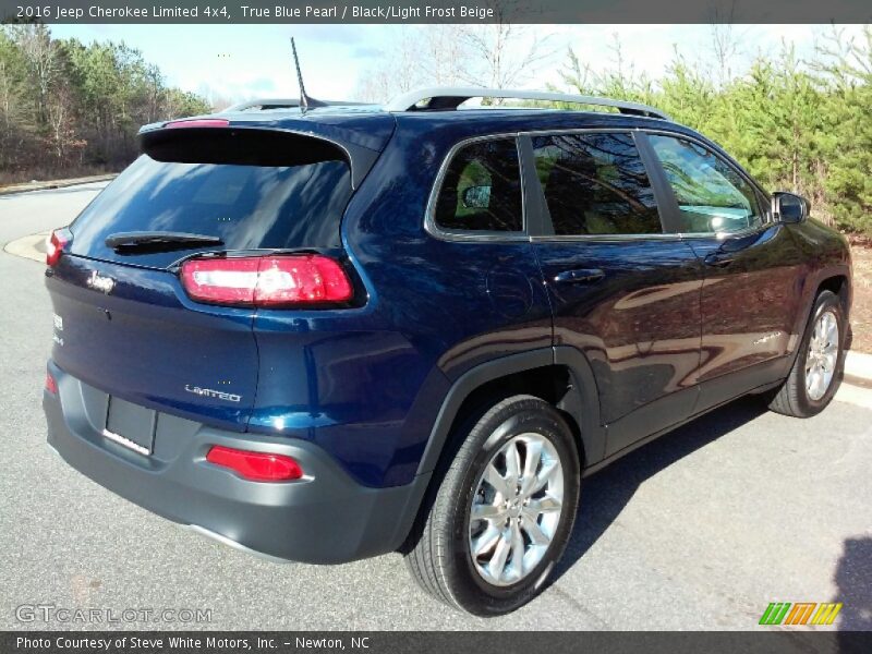 True Blue Pearl / Black/Light Frost Beige 2016 Jeep Cherokee Limited 4x4