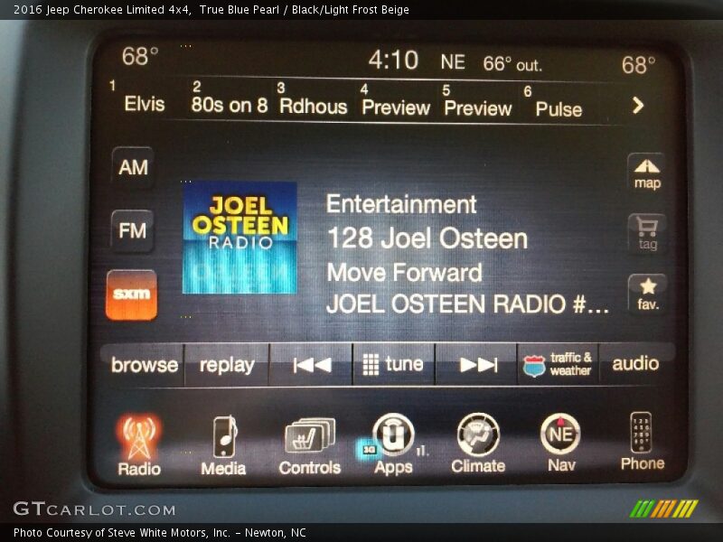 True Blue Pearl / Black/Light Frost Beige 2016 Jeep Cherokee Limited 4x4