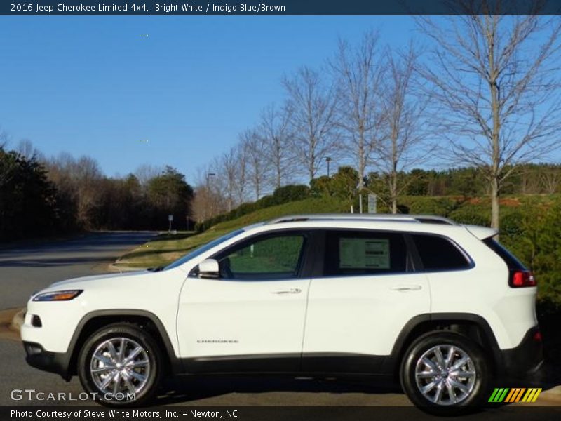 Bright White / Indigo Blue/Brown 2016 Jeep Cherokee Limited 4x4