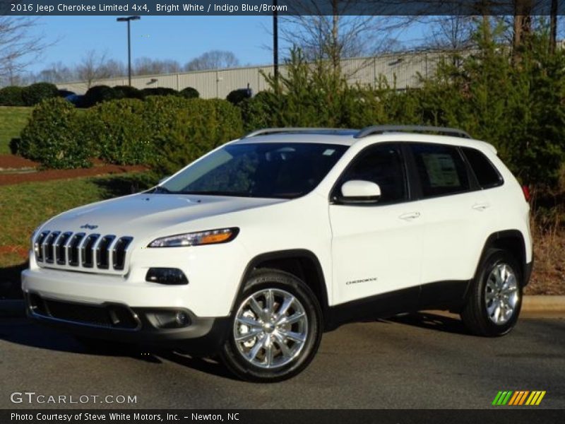 Bright White / Indigo Blue/Brown 2016 Jeep Cherokee Limited 4x4
