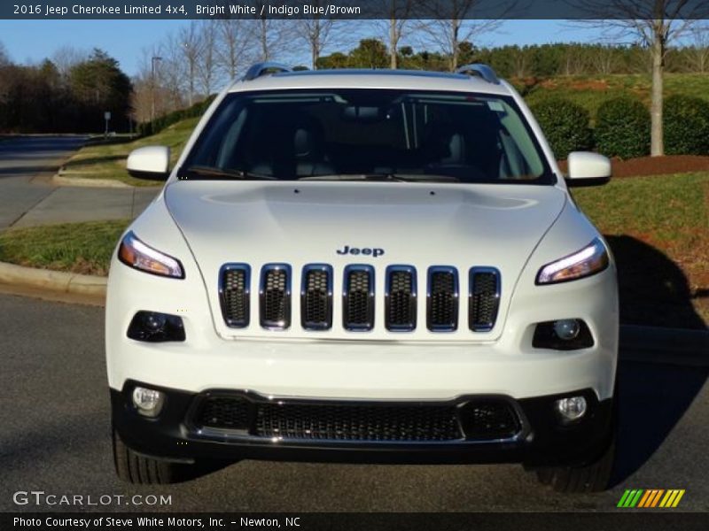 Bright White / Indigo Blue/Brown 2016 Jeep Cherokee Limited 4x4