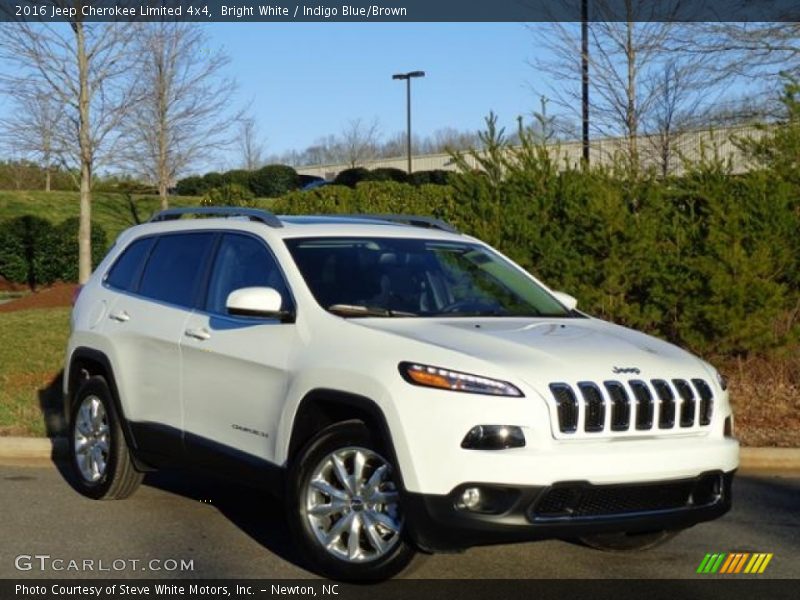 Bright White / Indigo Blue/Brown 2016 Jeep Cherokee Limited 4x4