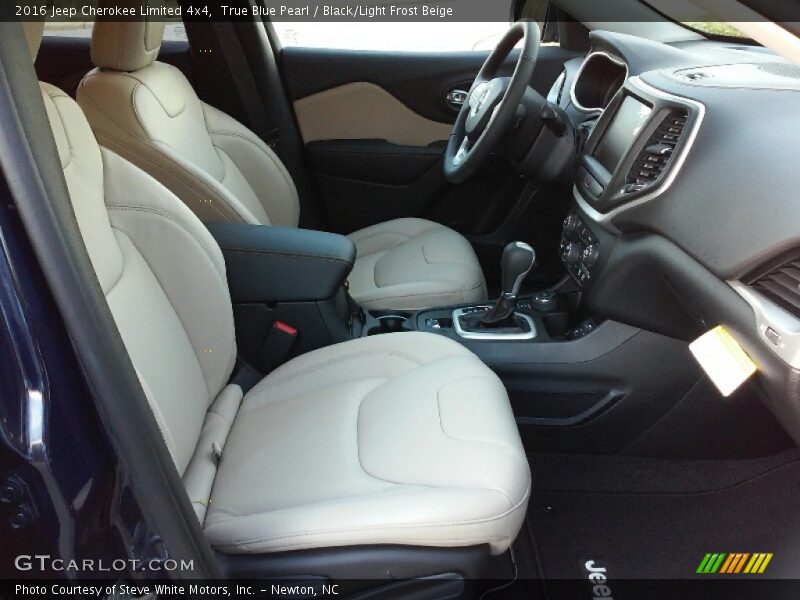 True Blue Pearl / Black/Light Frost Beige 2016 Jeep Cherokee Limited 4x4