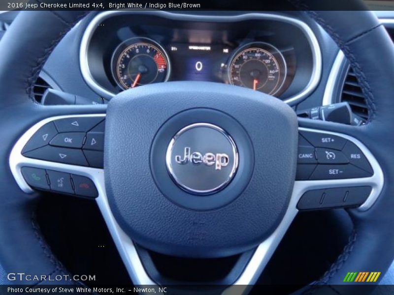 Bright White / Indigo Blue/Brown 2016 Jeep Cherokee Limited 4x4