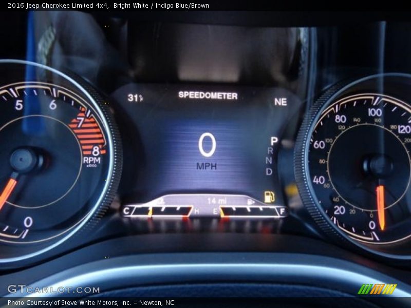 Bright White / Indigo Blue/Brown 2016 Jeep Cherokee Limited 4x4