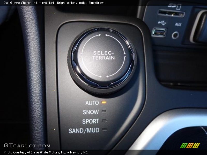 Bright White / Indigo Blue/Brown 2016 Jeep Cherokee Limited 4x4