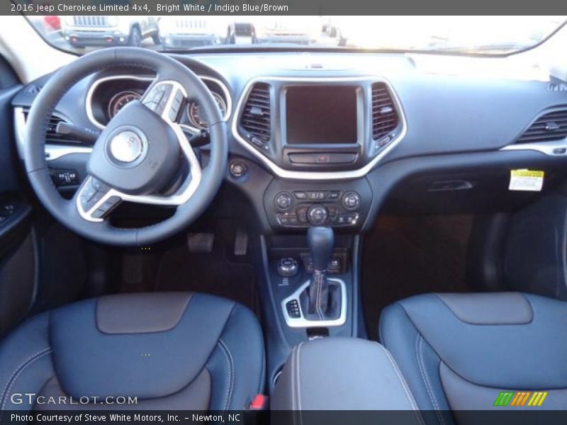 Bright White / Indigo Blue/Brown 2016 Jeep Cherokee Limited 4x4