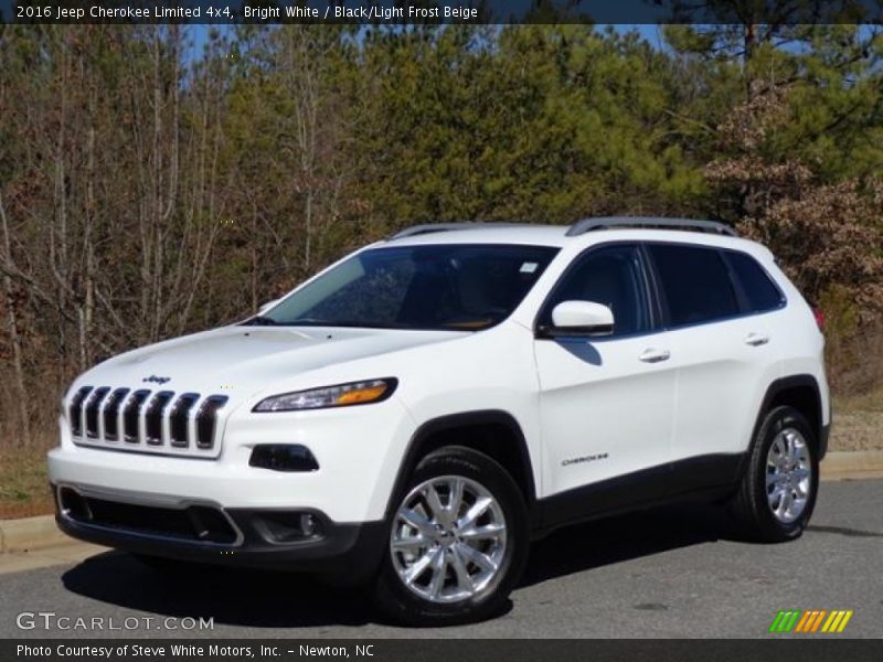 Bright White / Black/Light Frost Beige 2016 Jeep Cherokee Limited 4x4