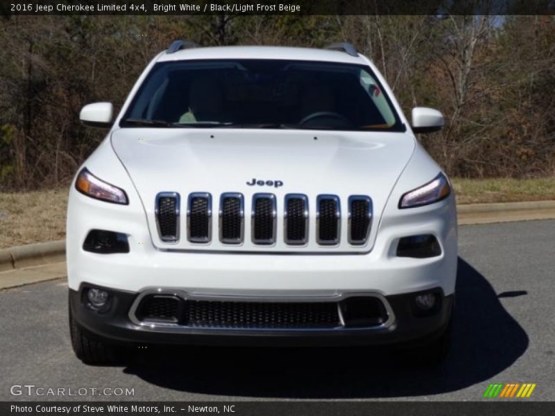 Bright White / Black/Light Frost Beige 2016 Jeep Cherokee Limited 4x4