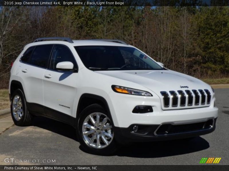 Bright White / Black/Light Frost Beige 2016 Jeep Cherokee Limited 4x4