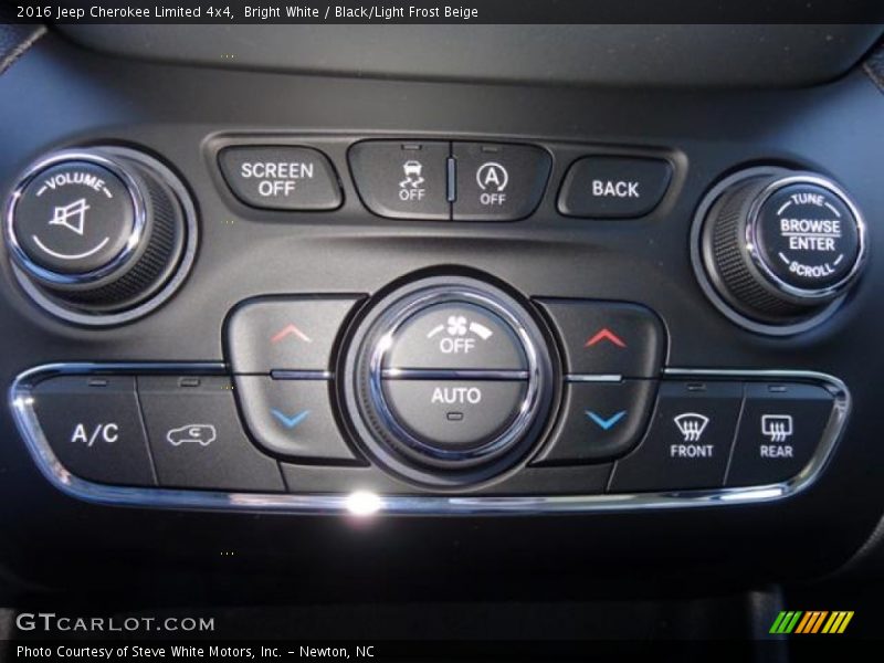 Bright White / Black/Light Frost Beige 2016 Jeep Cherokee Limited 4x4
