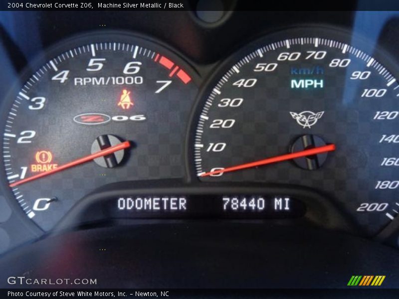 Machine Silver Metallic / Black 2004 Chevrolet Corvette Z06