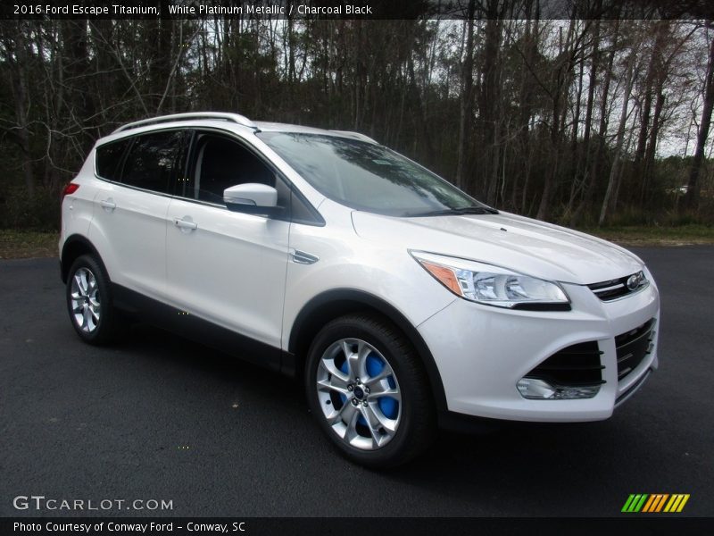 White Platinum Metallic / Charcoal Black 2016 Ford Escape Titanium