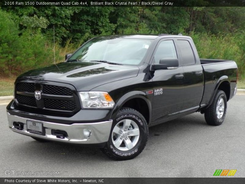 Brilliant Black Crystal Pearl / Black/Diesel Gray 2016 Ram 1500 Outdoorsman Quad Cab 4x4