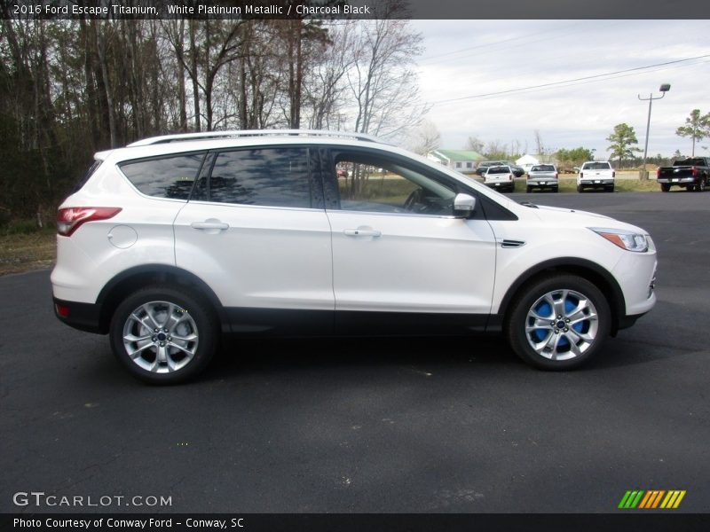 White Platinum Metallic / Charcoal Black 2016 Ford Escape Titanium