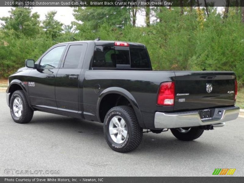Brilliant Black Crystal Pearl / Black/Diesel Gray 2016 Ram 1500 Outdoorsman Quad Cab 4x4